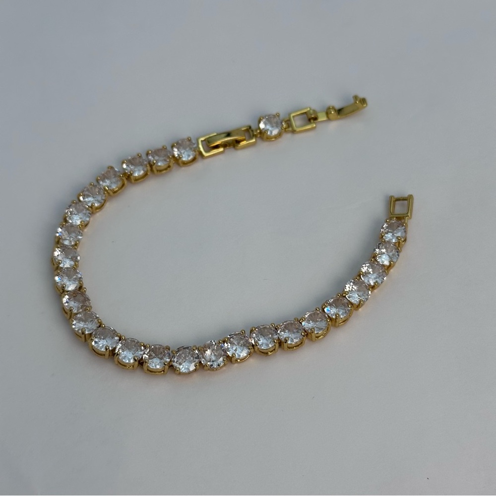 BRACHA Darcy Tennis Bracelet in 14k Gold Plated - Picture 3 of 7